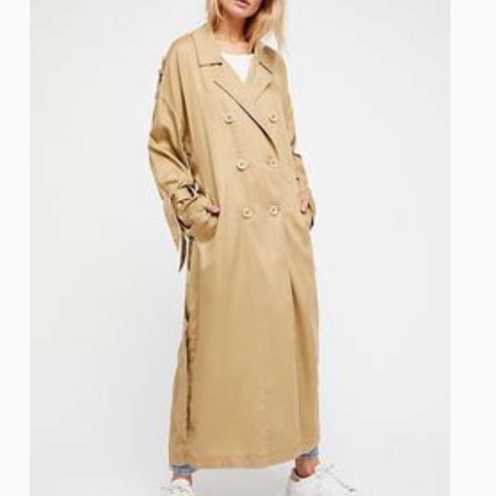 Free People Tied Up Slouchy Trench Coat XS - Picture 4 of 7